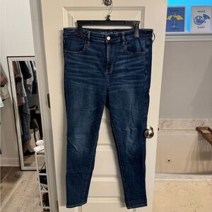 American Eagle Outfitters Women's Dark Blue Skinny Jeans